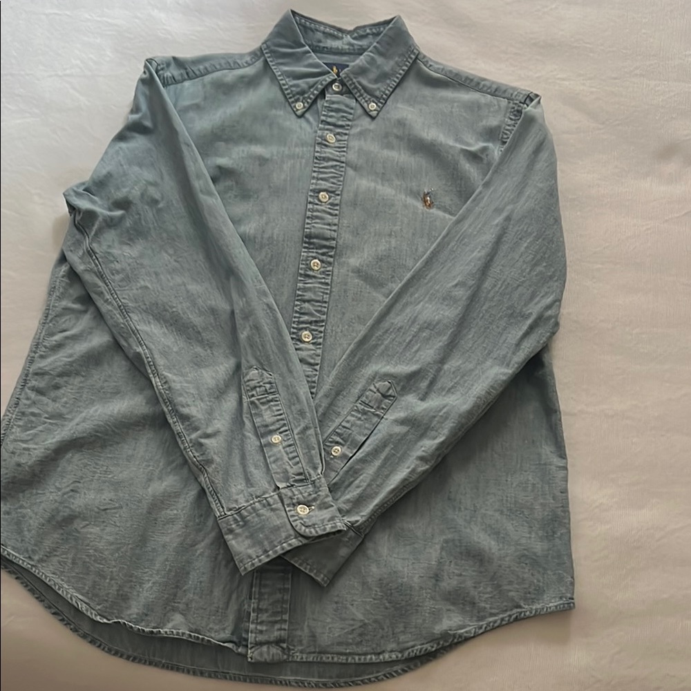 Casual Blue Button Down Shirt with Soft Fabric